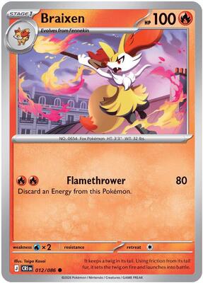 Braixen 012/086 - Chaos Rising - Reverse Holo