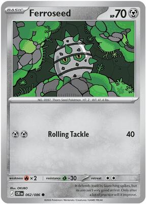 Ferroseed 062/086 - Chaos Rising - Reverse Holo