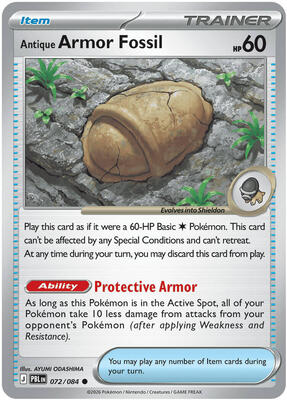 Antique Armor Fossil 072/084 - Pitch Black - Non-Holo